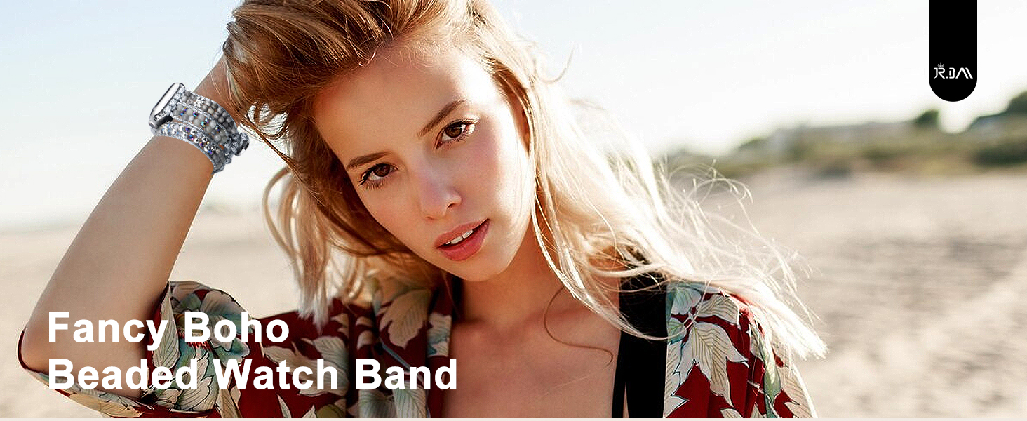 boho beaded apple watch bands for women