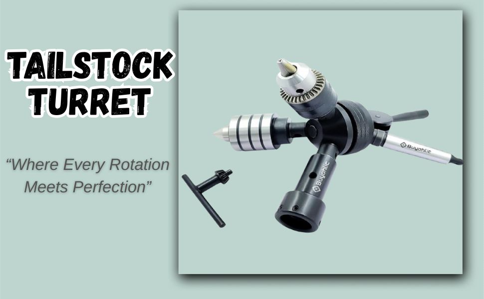 Quad Head Tailstock Turret MT-2 with Drill Chuck,Die Holder