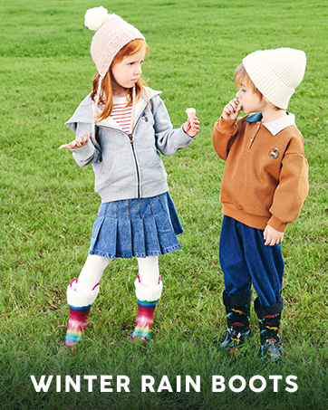 kids winter warm lined rain boots