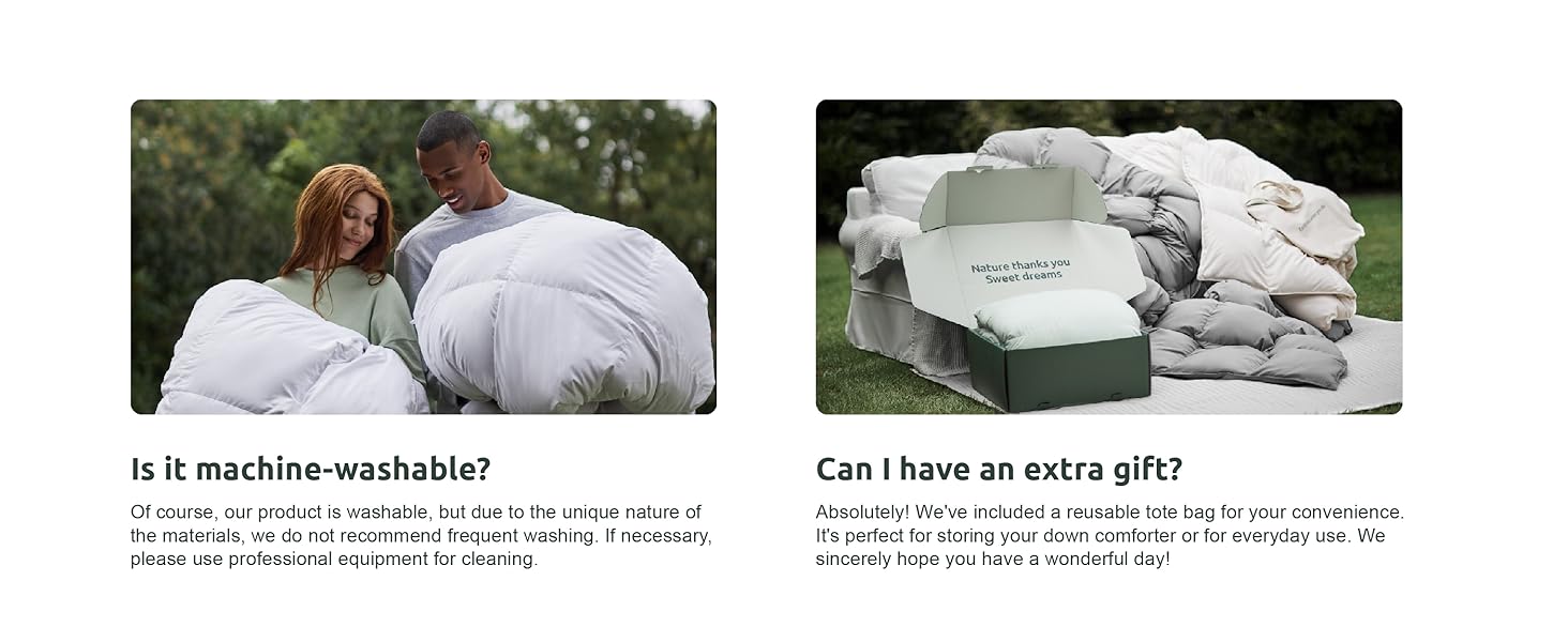 REWARDOWN Kapok Down Comforter Queen Size, Recycled White