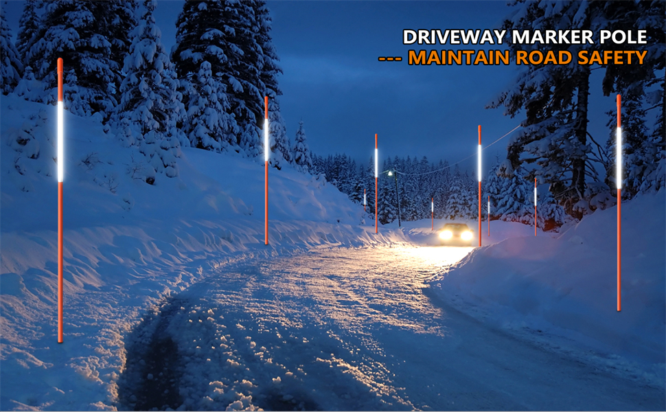 Autoparts Driveway Markers Snow Stakes 48 Inches Long 5/16