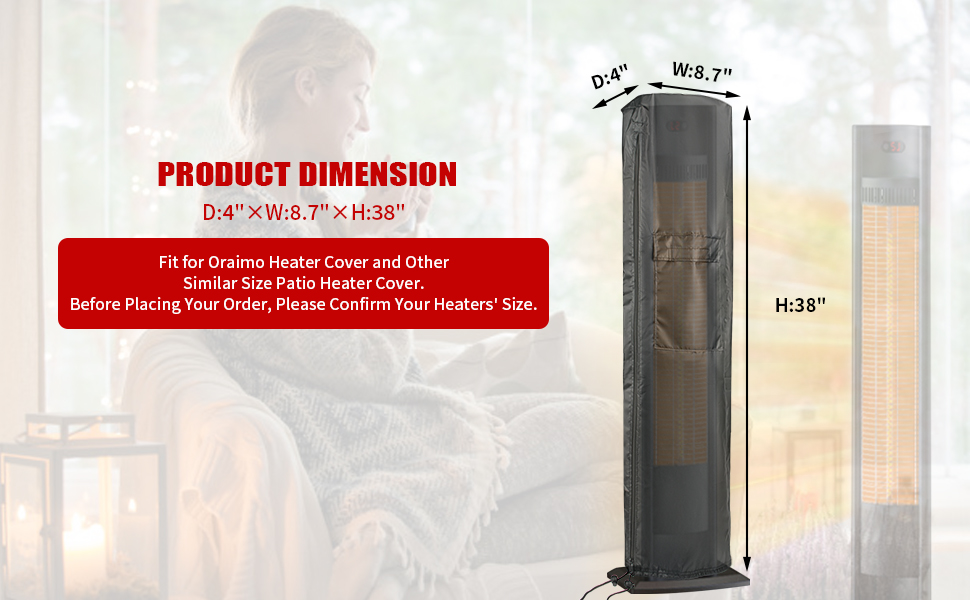 Andacar Patio Heater Covers for Oraimo Heater, Waterproof
