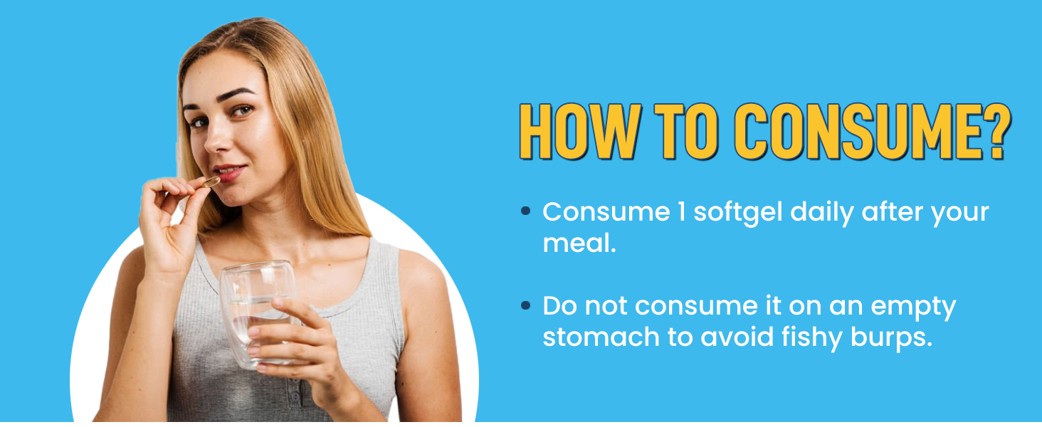 Herbal max Omega 3 Fish Oil Capsule 60 Caps (1000mg Omega 3 with