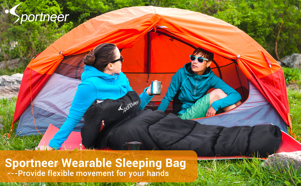 Sportneer Sleeping Bag Wearable Lightweight Sleeping Bags with Zippered
