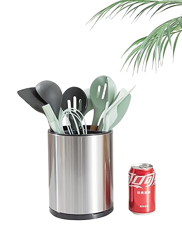 Kitchen Utensil Holder Extra Large 360° Rotating For Counter Organizer Stainless Steel Cooking