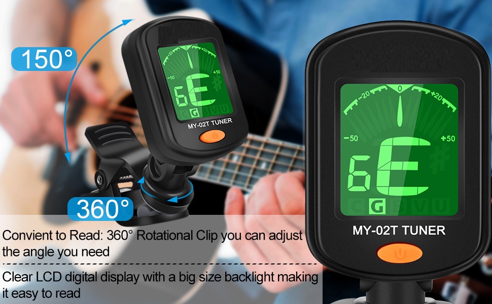 Techblaze Digital Guitar Tuner with Three Picks, Digital Calibration