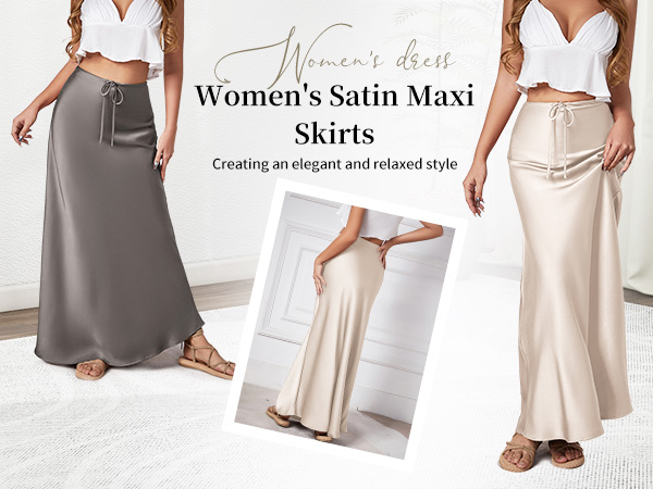 Amazon.com: Women High Waisted Midi Skirt Summer Casual
