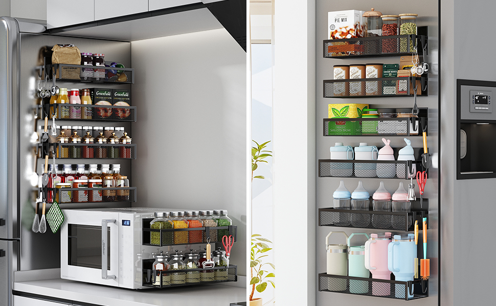 Aufworld Magnetic Spice Rack for Refrigerator