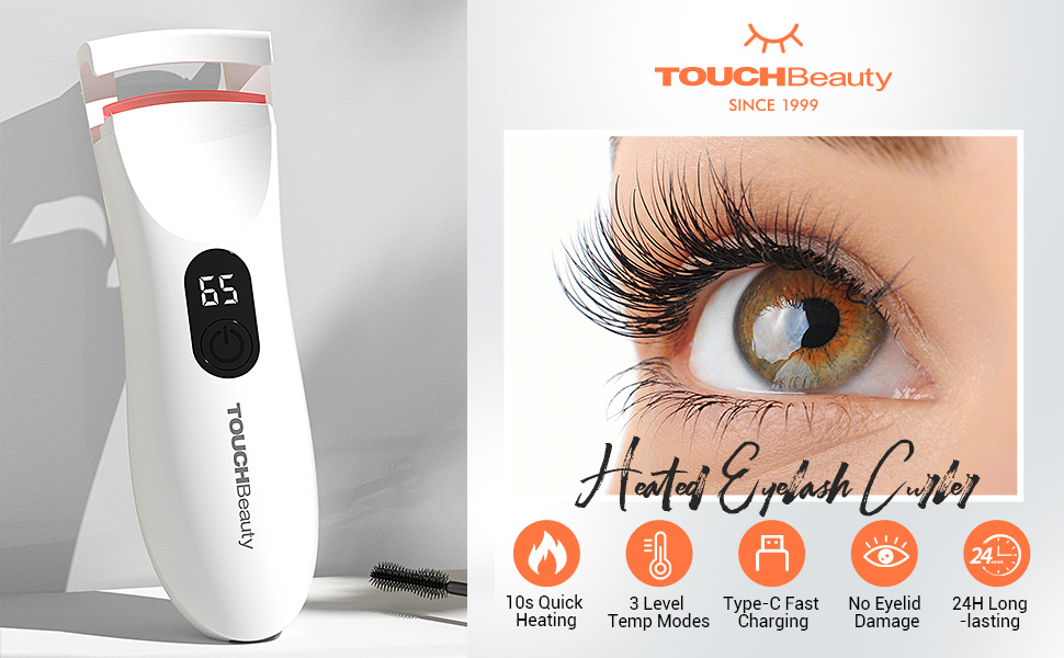 TOUCHBeauty Heated Eyelash Curler,Rechargeable Electric Eyelash Curler