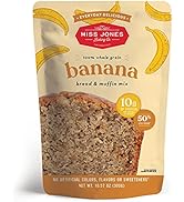 Miss Jones Baking Banana Bread & Muffin Mix - Whole Grains, 50% Lower Sugar, Real Banana, Natural...