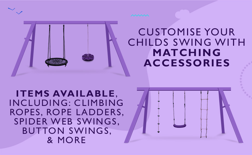 park toys for kids outdoor games for kids 3+ years flexible swing seat heavy duty chain children