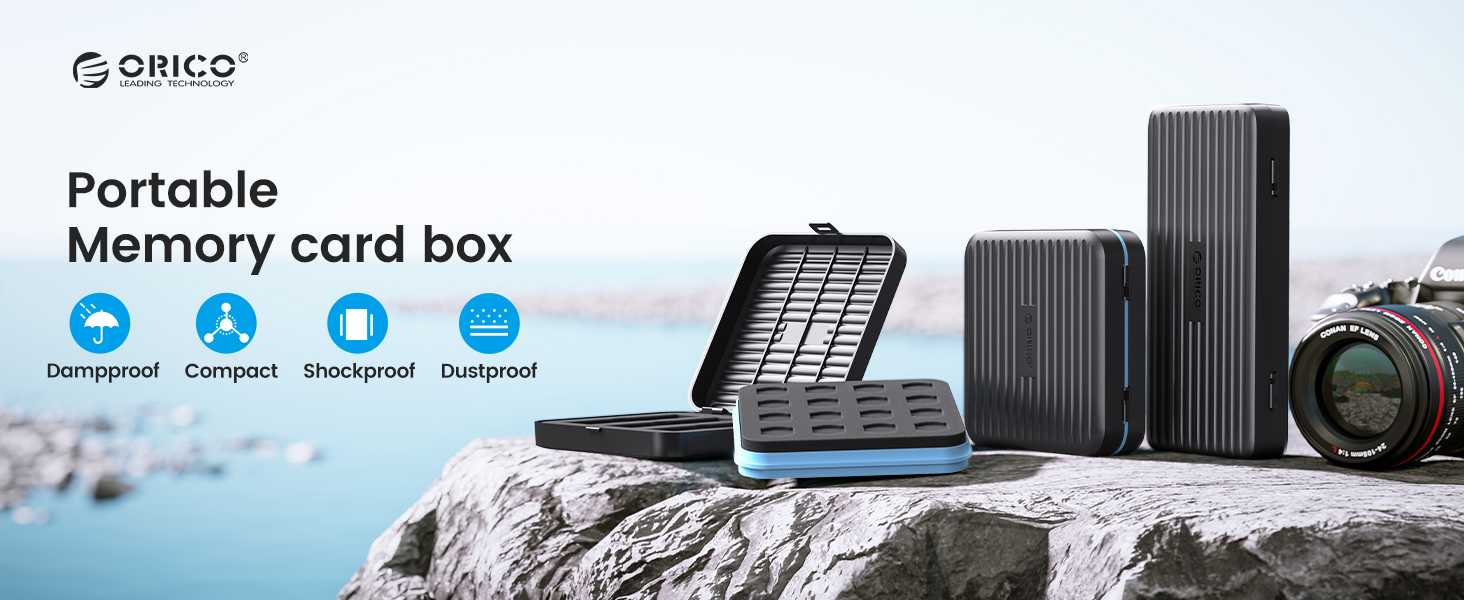 ORICO SD Card Holder, WaterResistant SD Card Storage, Professional