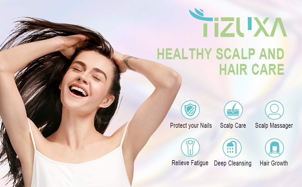 Tizuxa Silicone Scalp Massager and Exfoliator Brush for