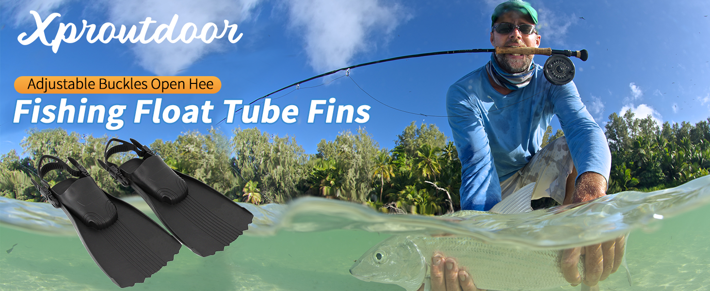 Xproutdoor Float Tube Fins, One Size Adjustable, Quick