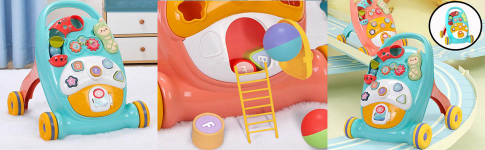 Sit to Stand Learning Walker, 3 in 1 Multifunction Early Educati