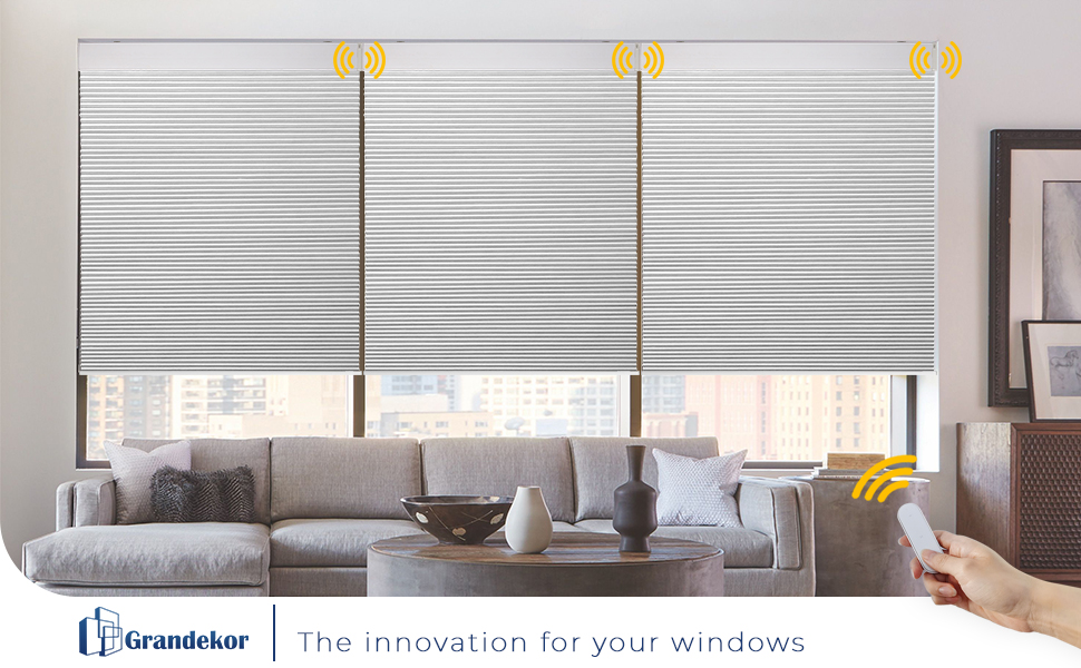Grandekor Motorized Cellular Shade with Remote,Motorized