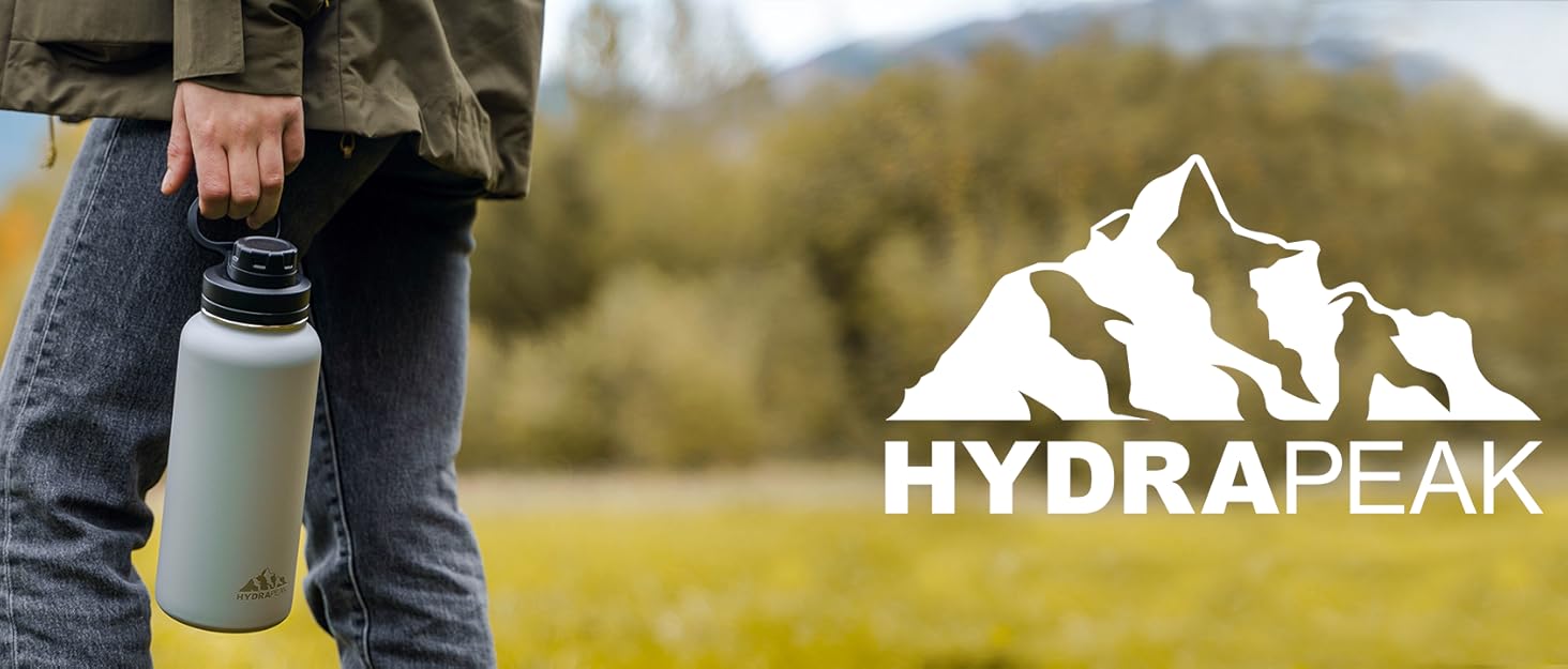 Hydrapeak 50oz Insulated Large Water Bottle Leak Proof Stainless Steel Water Flask