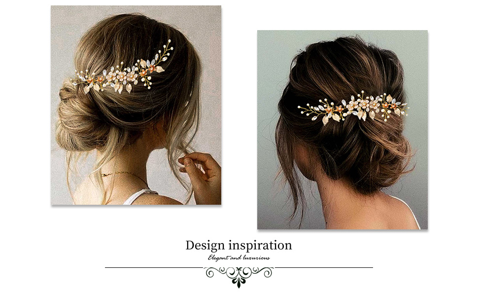 Bridal Hair Comb Gold