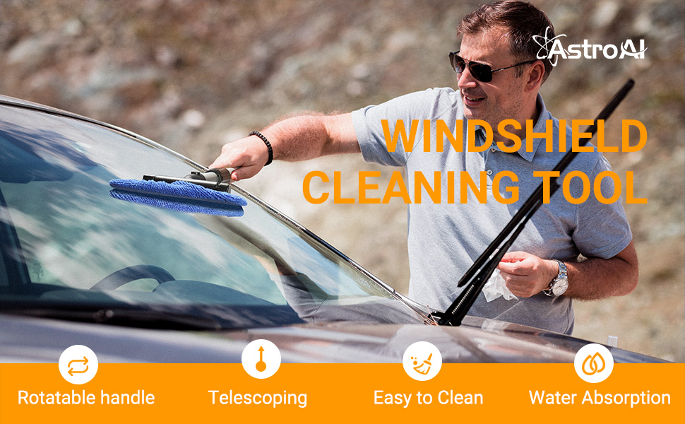 AstroAI Windshield Cleaning Tool, Car Window Cleaner Windshield Cleaner with 8