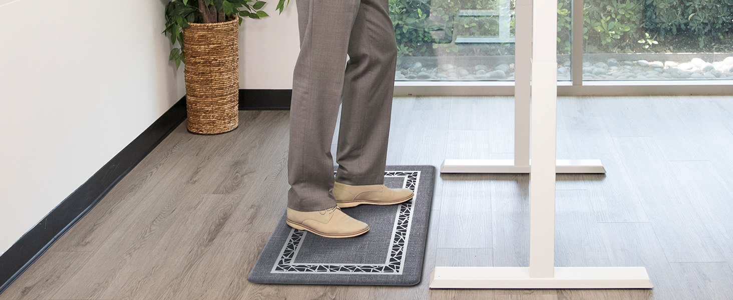 ASPMIZ Grey Kitchen Floor Mat Anti Fatigue Cushioned