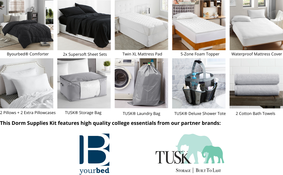 basic dorm bundle package college supplies checklist twin XL comforter extra long bedding set