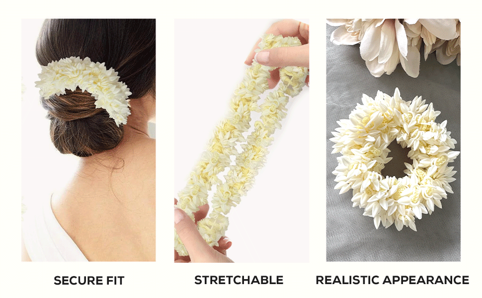 Artificial Gajra for Hair Buns & Braids, Reusable Scented