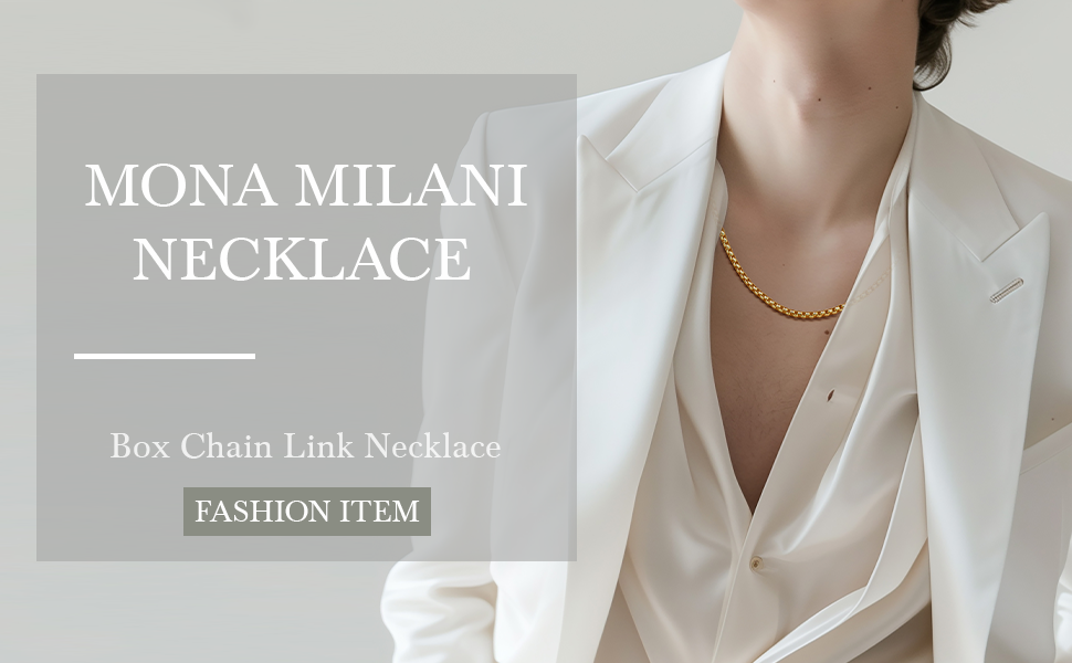 MONA MILANI 14K Gold Necklace for Women Mens Necklace