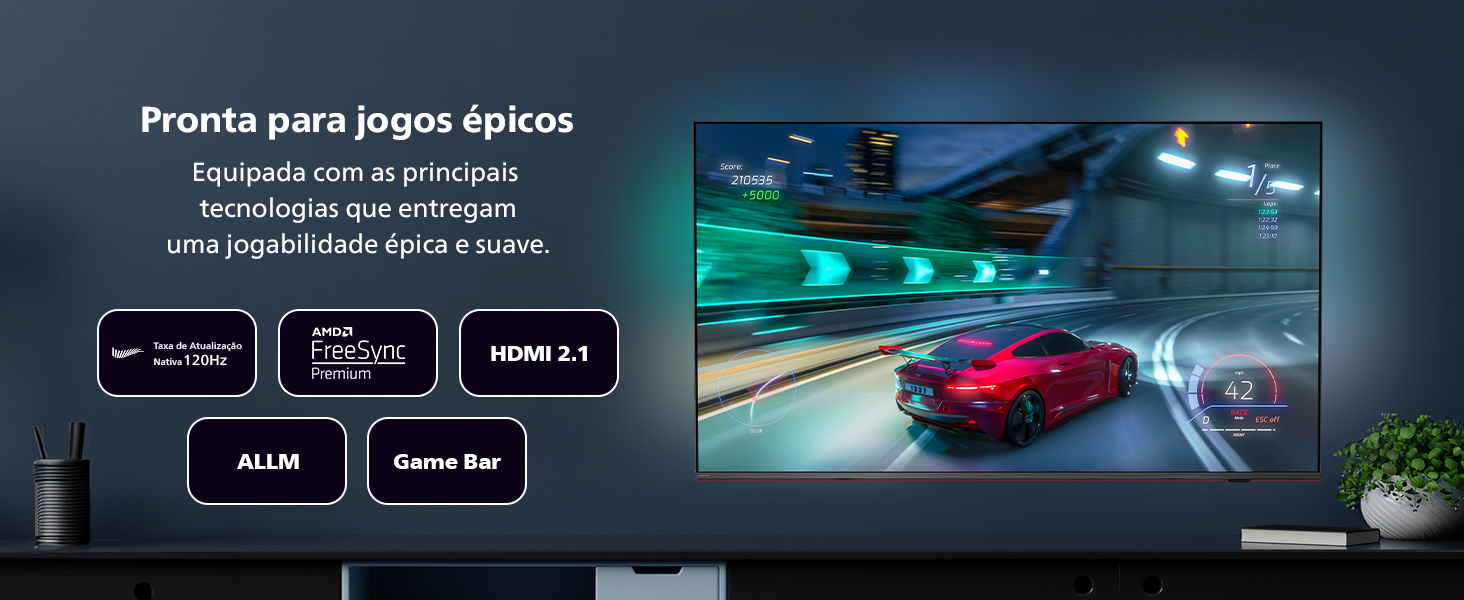 tv 75, 4k, google tv, tv comando de voz, bluetooth, dolby vision, tv jogos, ambilight tv, hdr