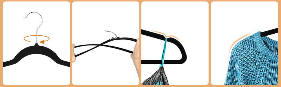black velvet hanger slim felt hangers non-slip Space-Saving