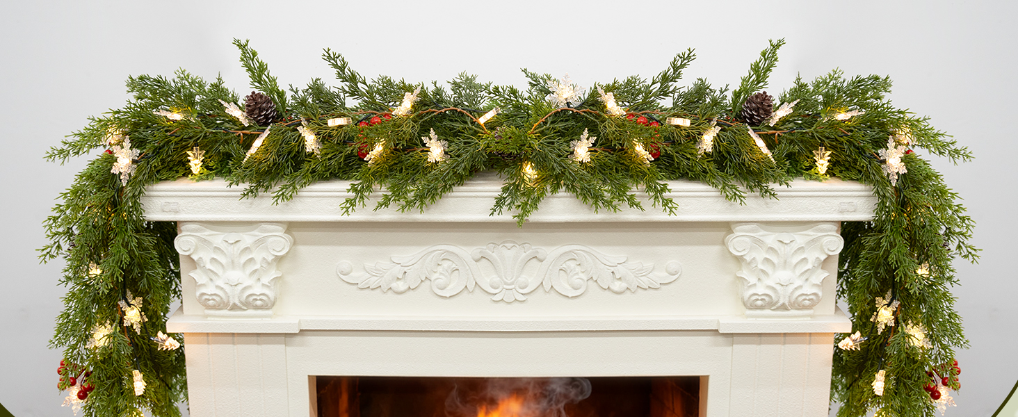 prelit christmas garland