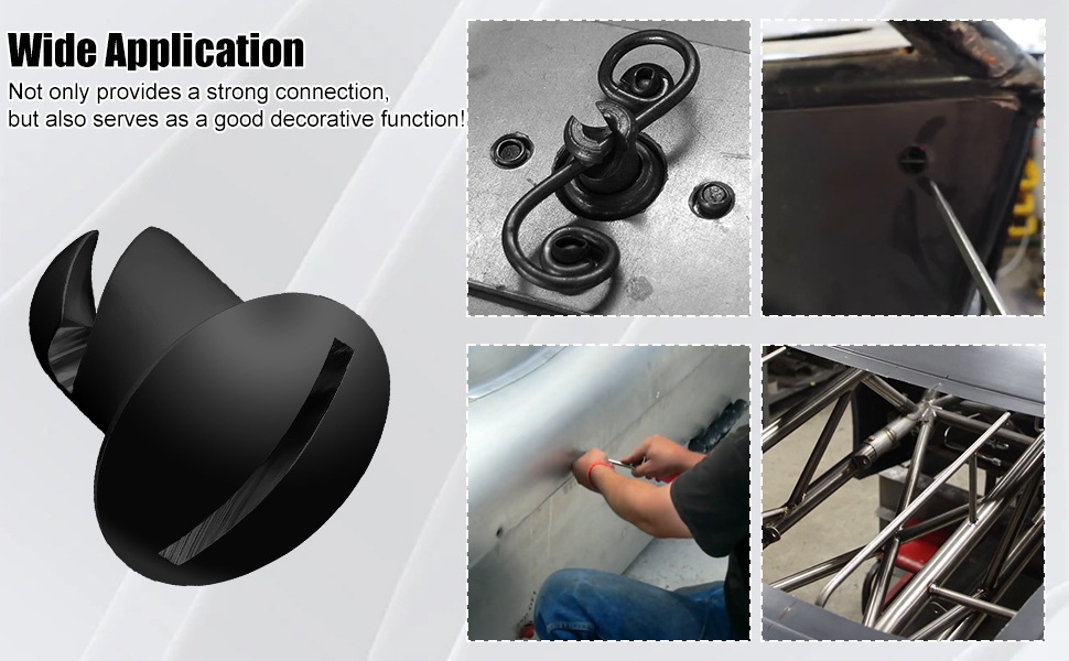 500 Grip 7/16" Quarter Turn Fasteners, Aluminum Button Oval Head Fastener Set,