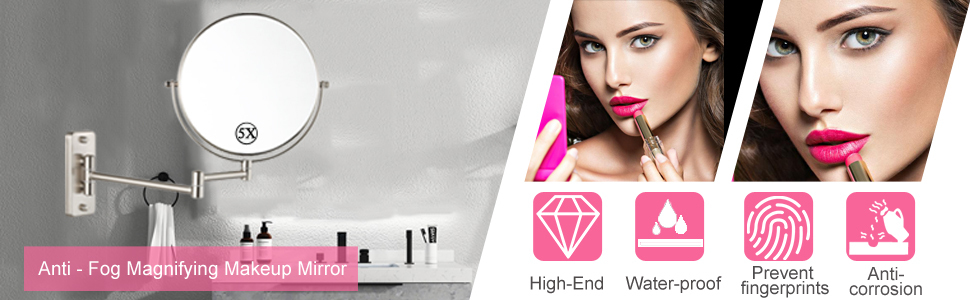 wall mounted makup mirror