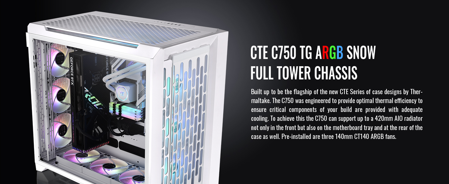 Thùng Máy Tính Thermaltake Thermaltake CTE C750 TG 6 CTE C750 TG ARGB Snow Full Tower Chassis