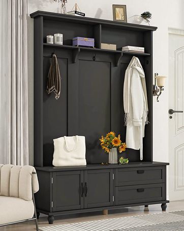 entryway bench with coat rack