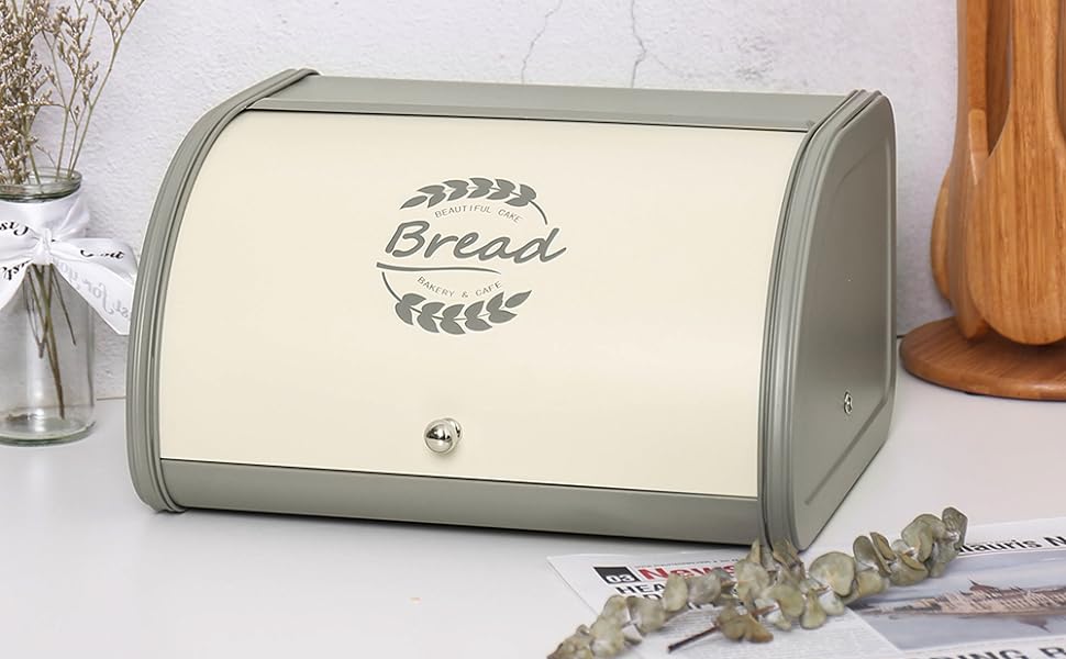 BREAD ホーロー　ボックス Amazon.com - HOOBRO Bread Box, Bamboo Bread Box for Kitchen