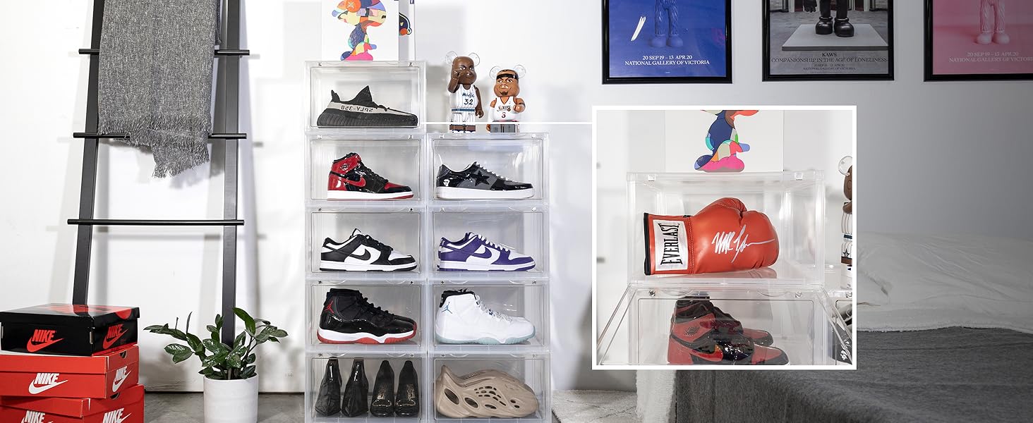 OLLIE XL Shoe Storage Boxes Foldable and Stackable Shoe