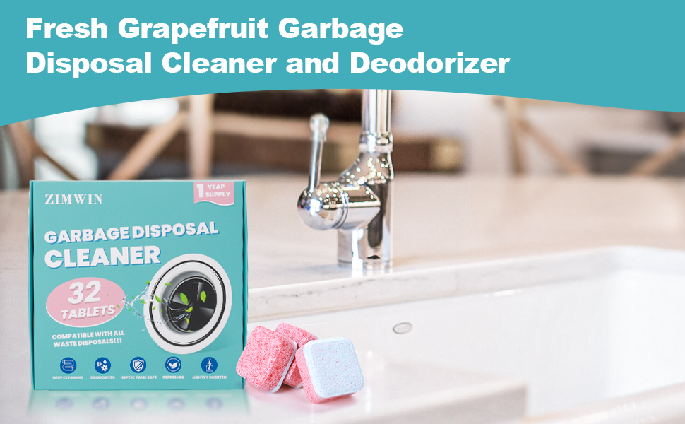Garbage Disposal Cleaner and Deodorizer Tablets 32 Packs
