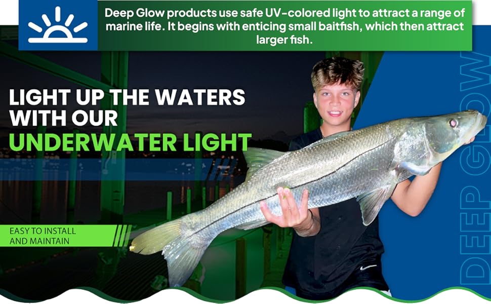 underwater dock light deep glow system green fishing submersible waterproof electric marine night