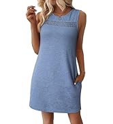 EVALESS Spring Summer Dresses for Women 2025 Casual Sleeveless Sundresses Cut-Out Fashion Beach V...
