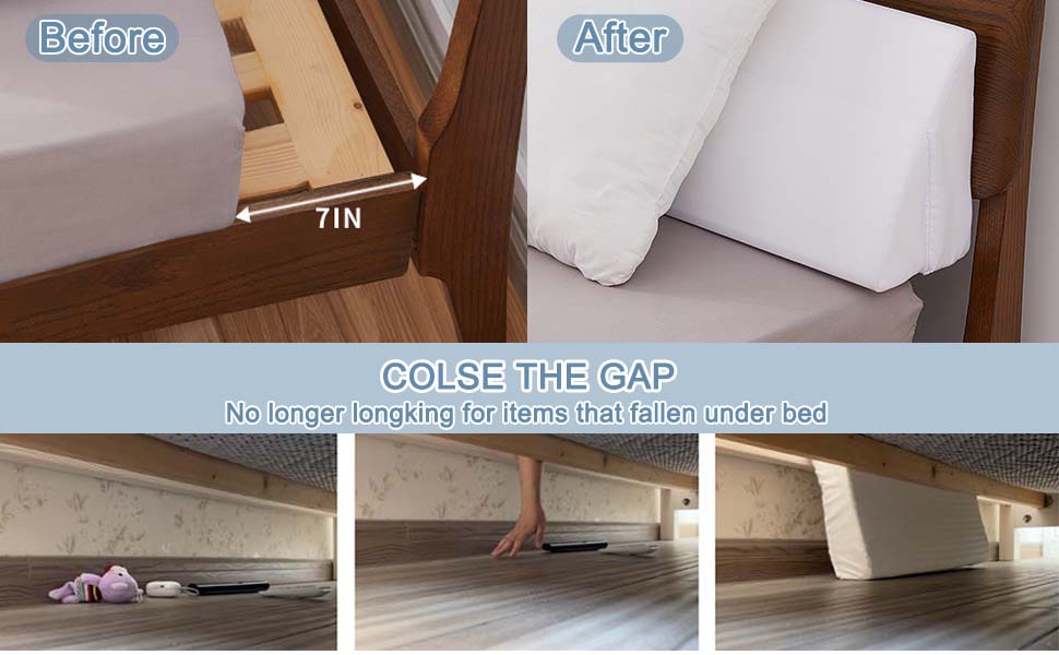Limthe Full Bed Wedge Pillow Stopper,Bed Gap Filler (07