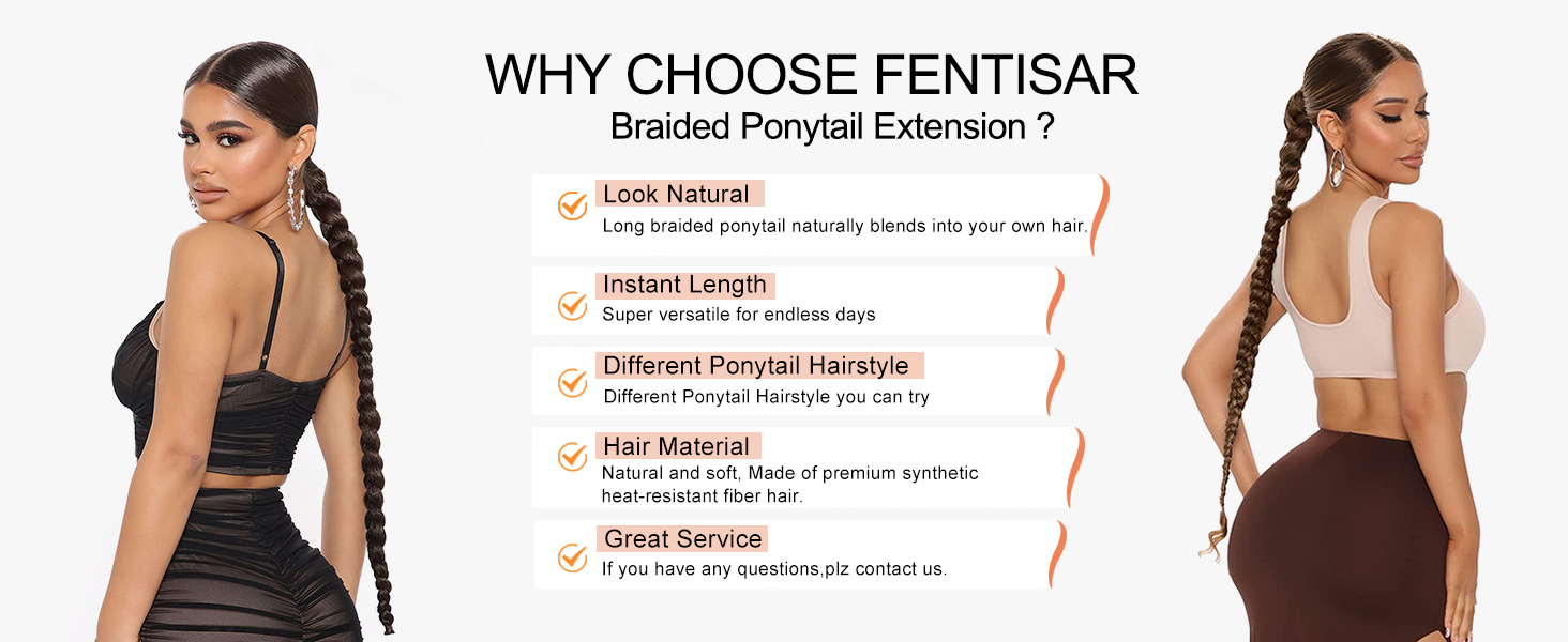 FENTISAR Long DIY Braided Ponytail Extensions