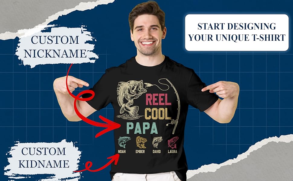 customized fathers day t shirt personalized custom dad men daddy kids names gifts grandpa papa papaw