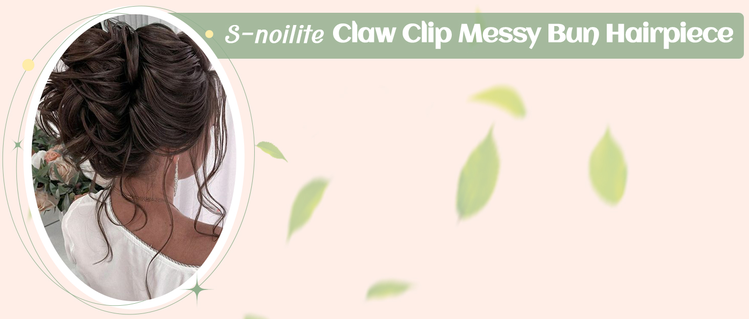 Snoilite Claw Clip Messy Bun Hair Pieces Blonde Curly