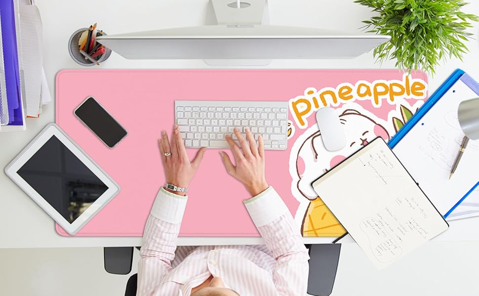 Pink Mouse Pad Cat XXL Kawaii Gaming Mouse Pad Animal Theme