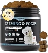 POPPAW Calming Chews for Dogs – 12-in-1 Dog Calming Treats with Herbal & Vitamins, Relaxation, Fo...