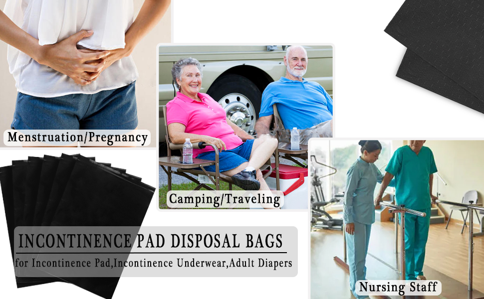 Adult Diaper Disposal Bags Pack of 100,Black Adult Diapers