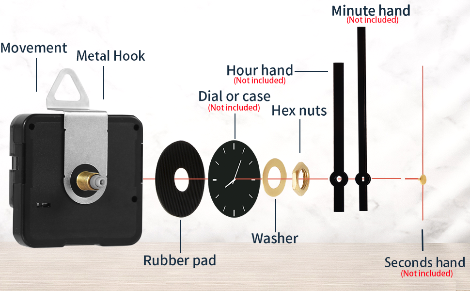 DEEWISH Quartz Clock Movement Replacement Clock Mechanism