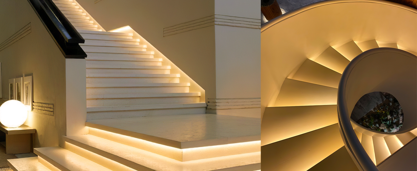 NookNova Intelligent Motion Sensor LED Stair Lighting Kit, 40 Inch (100 cm) Long Cuttable LED