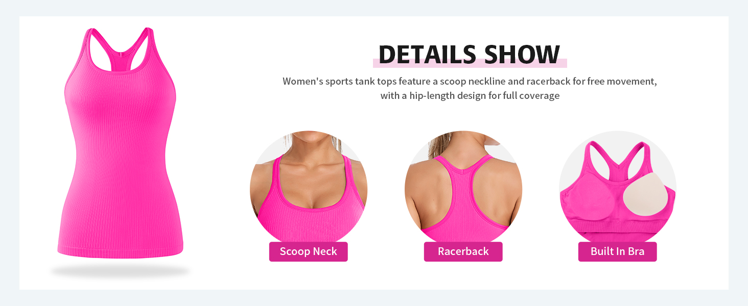 scoop neck workout tank top