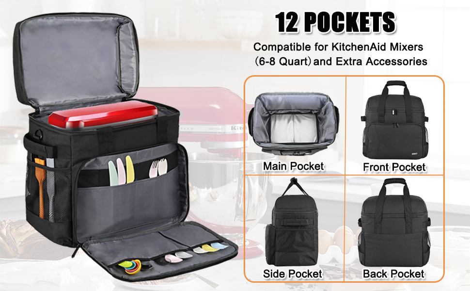 Carrying Bag Compatible for KitchenAid Mixers (68 Quart) and Extra Accessories